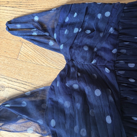 A Pea in the Pod Navy Blue Polka Dot Tulle Dress, Wedding, Event--Medium - Picture 2 of 3